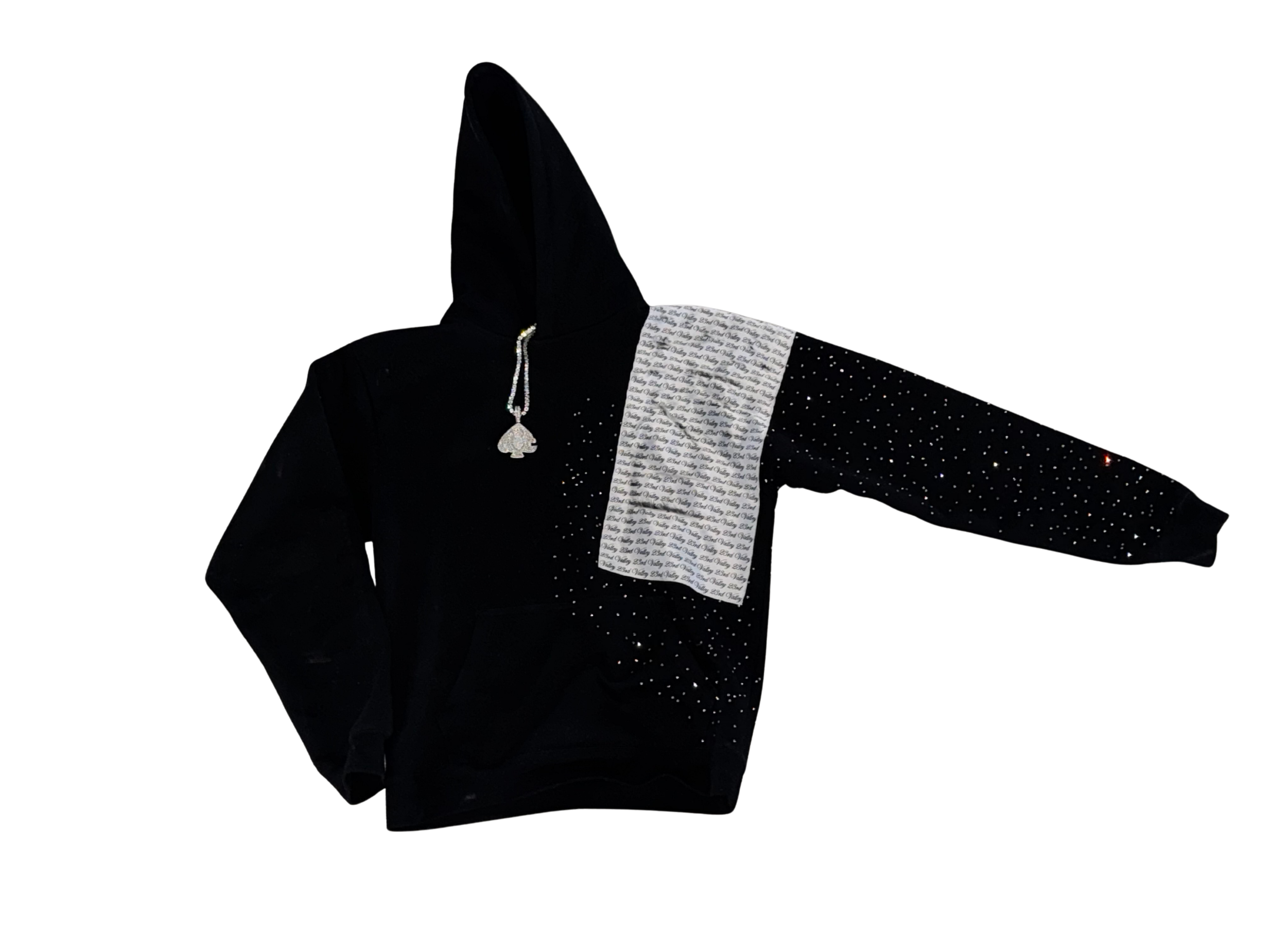 23rd Valley Rhinestone Hoodie - Black