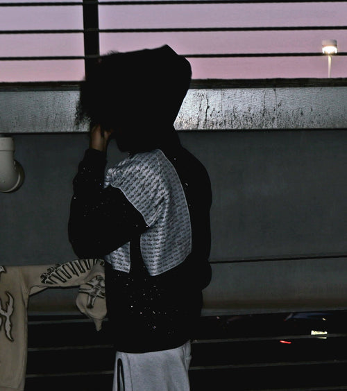 23rd Valley Rhinestone Hoodie - Black